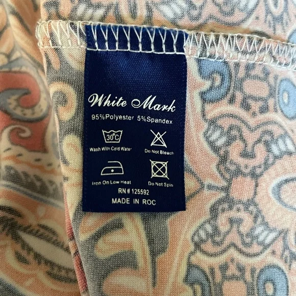 White Mark Womens Venetian Print Dress Bodycon Red Gold Medium NWOT - Picture 7 of 7